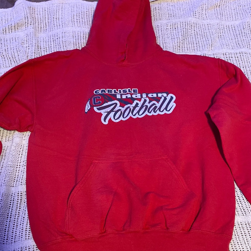 red, carlisle football hoodie